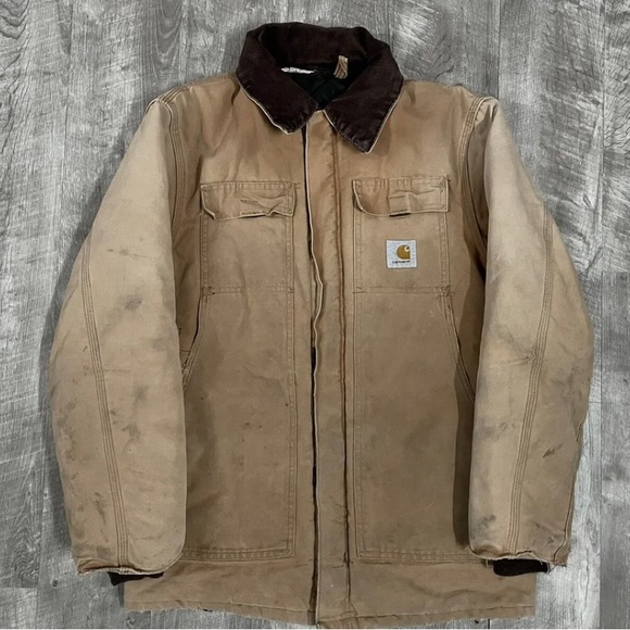 80's Vintage Carhartt Arctic ChoreJacket C0186 Quilt Lined Distressed Medium